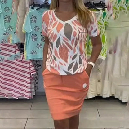 Isabel™ | Conjunto de top estampado y falda elegante