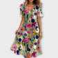 Anegret | Stylish Floral V-Neck Midi Dress - Lisa New York